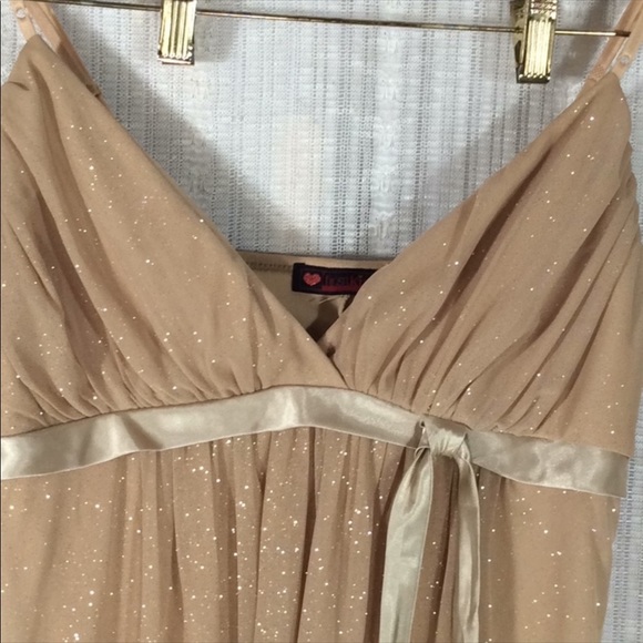 First Kiss-Gold Sparkly Party Dress-Size Large Jr. - Picture 3 of 3